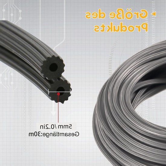 Rubberen biesband voor installatie, 30 meter, 5 mm diameter, ideaal voor reparaties, muggengaas en insectengaas, duurzaam en veelzijdig van Merkloos — afbeelding 5