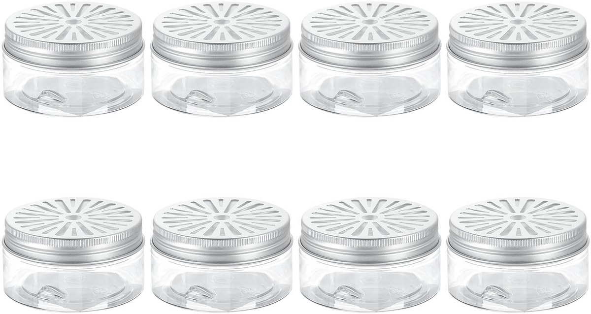 Seb2 - Aluminium Blikken - Spice Jars Set - Compact en Herbruikbaar - 80 ml - Voor Geuren en Decoratie - Ideaal voor Thuis en Kantoor - Set van 8