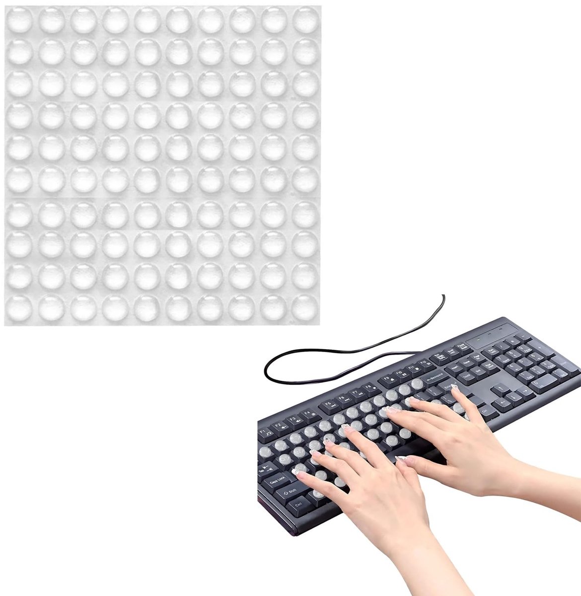 Seb2 - Toetsenbordkeycaps - Toetsenbordstickers - Siliconen voor lange nagels - Transparant - Laptopaccessoires - Geschikt voor vrouwen - Toetse...