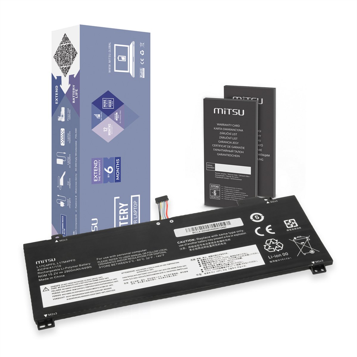 Mitsu L17C4PF0 Serie - Batterij voor Lenovo IdeaPad - Hoge capaciteit - Lange levensduur - Volledige compatibiliteit