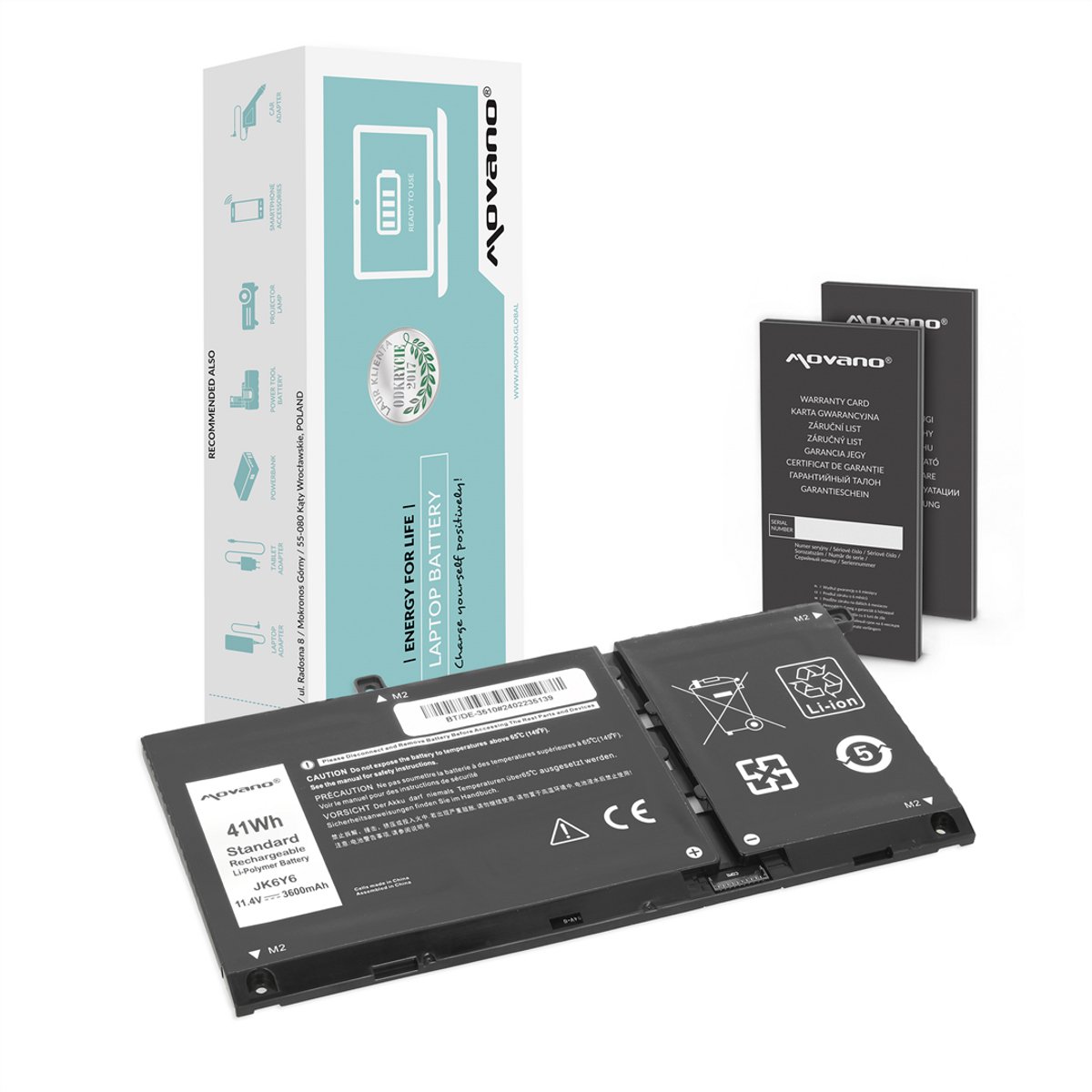 Movano Zhuoneng Serie - Laptopbatterij - Li-Ion - Compatibel met Dell Latitude 3410