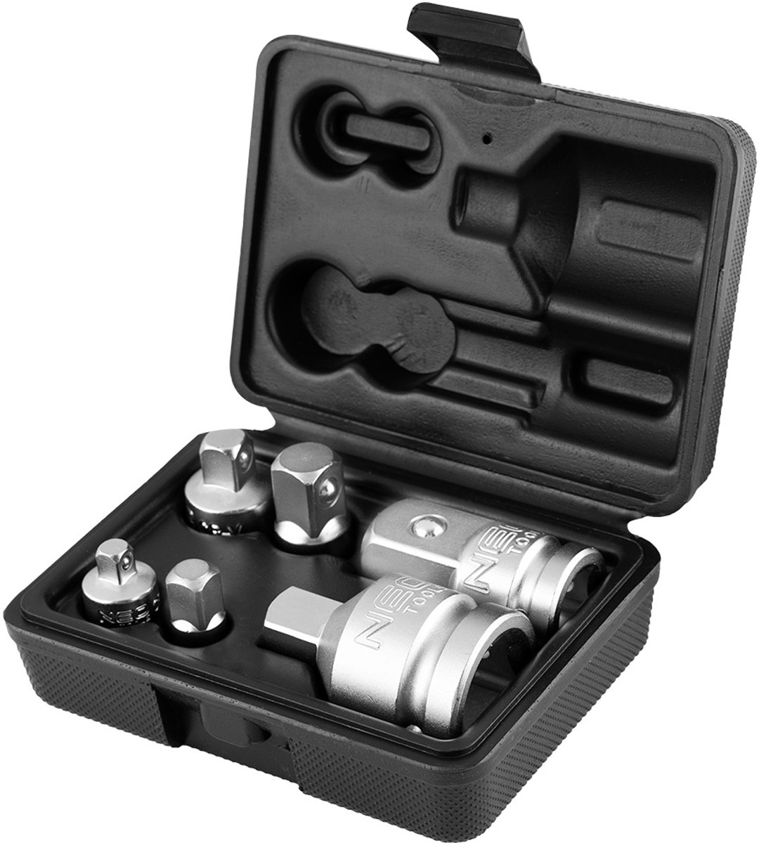 NEO TOOLS 10-240 Serie - Zesdelige Adapterset - Chroom-Vanadium Staal - 3/8" M x 1/4" F