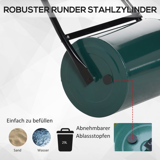 Outsunny Rasenwalze mit 40 Liter Kapazität 845-021 van Outsunny — afbeelding 4