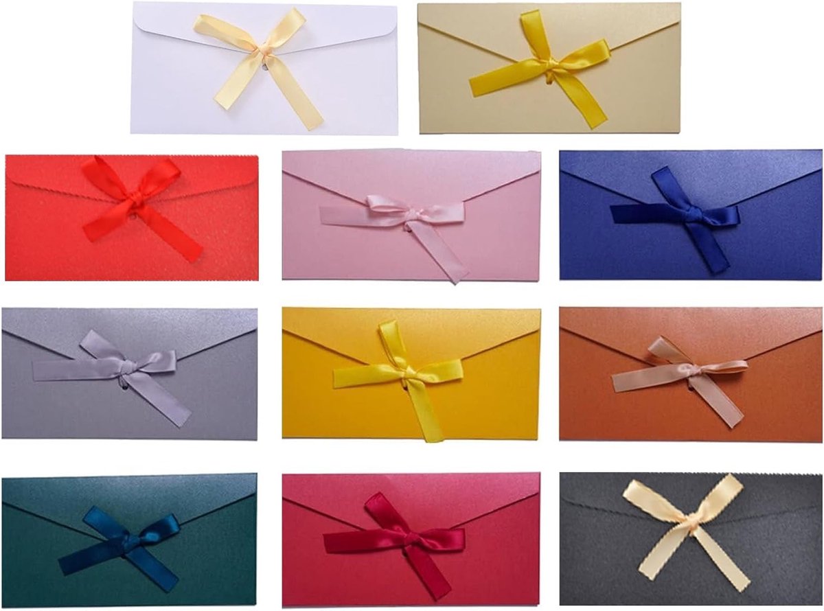 Set van 11 Kleurrijke Kraft Papieren Enveloppen voor Cadeaus, Postkaarten en Feestelijke Gelegenheden zoals Verjaardagen, Bruiloften en Kerstmis