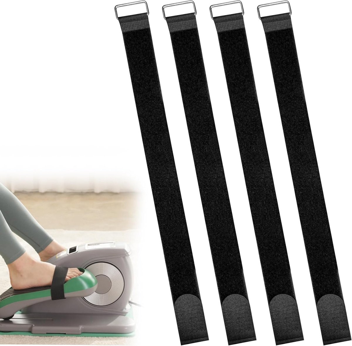 4 Stuks Fietspedaalriemen en Verbrede Riemen voor Thuis Fietsen, Spinning en Fitnessoefeningen