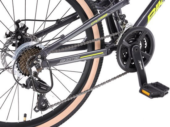 Bikestar 24 inch Alu MTB Fully, 21 speed, zwart van Bikestar — afbeelding 4