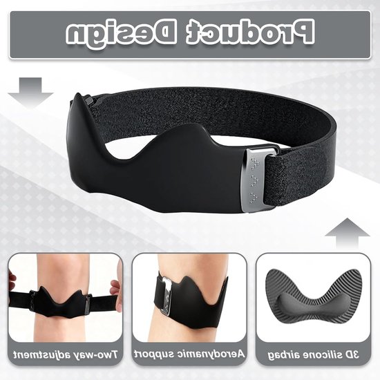 Verstelbare Knieband voor Ondersteuning, Silicone, Antislip, Ideaal voor Hardlopen, Basketbal en Volleybal — afbeelding 2