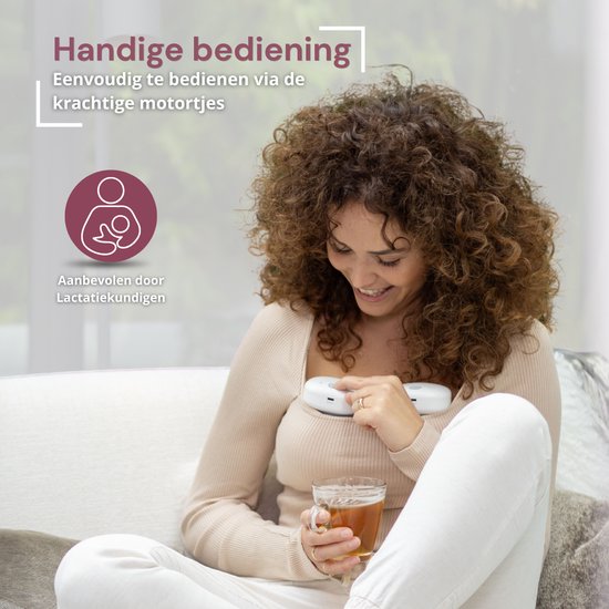 Youha Elektrische Dubbele Draadloze Borstkolf - Handsfree & BPA-Vrij - 24mm - Incl. Moedermelk Bewaarzakjes & Tepelmeter