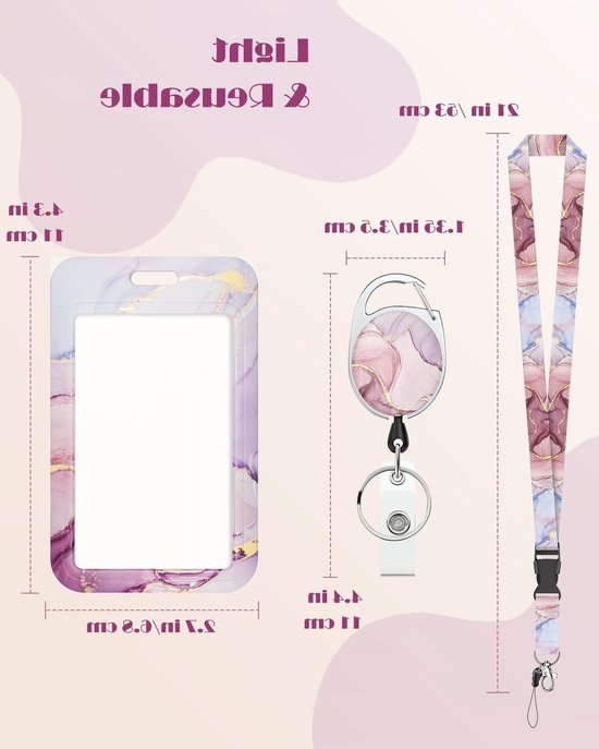 Stijlvolle ID-kaarthouder met Retractable Badge Reel, Carabiner Clip en Afneembare Strap voor Zorgprofessionals van Merkloos — afbeelding 5