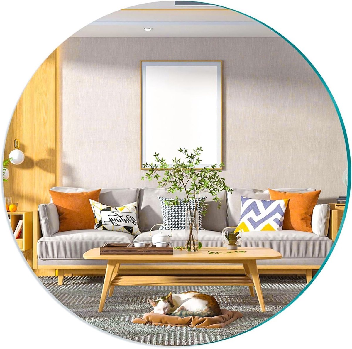 Ronde Zelfklevende Spiegel van 30 cm - Frameless Wanddecoratie voor Thuis, Cirkelvormige Glans en Stijlvolle Afwerking
