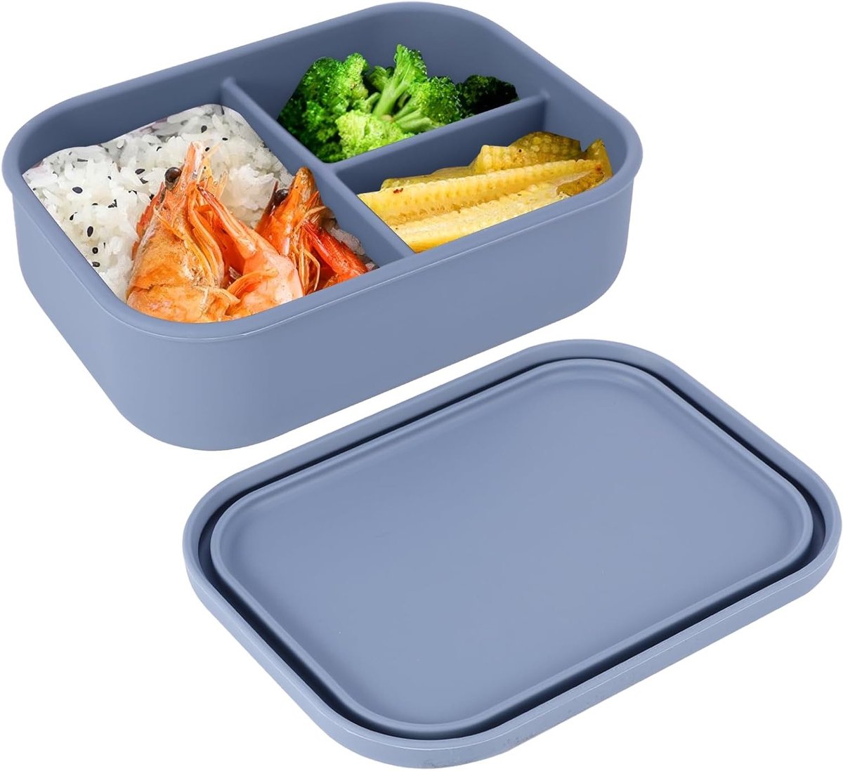 Lunchbox met Compartimenten, 800 ml, BPA-vrije Bento Box, Lekvrij en Vaatwasserbestendig, Ideaal voor Kinderen en Volwassenen, Perfect voor School en Werk