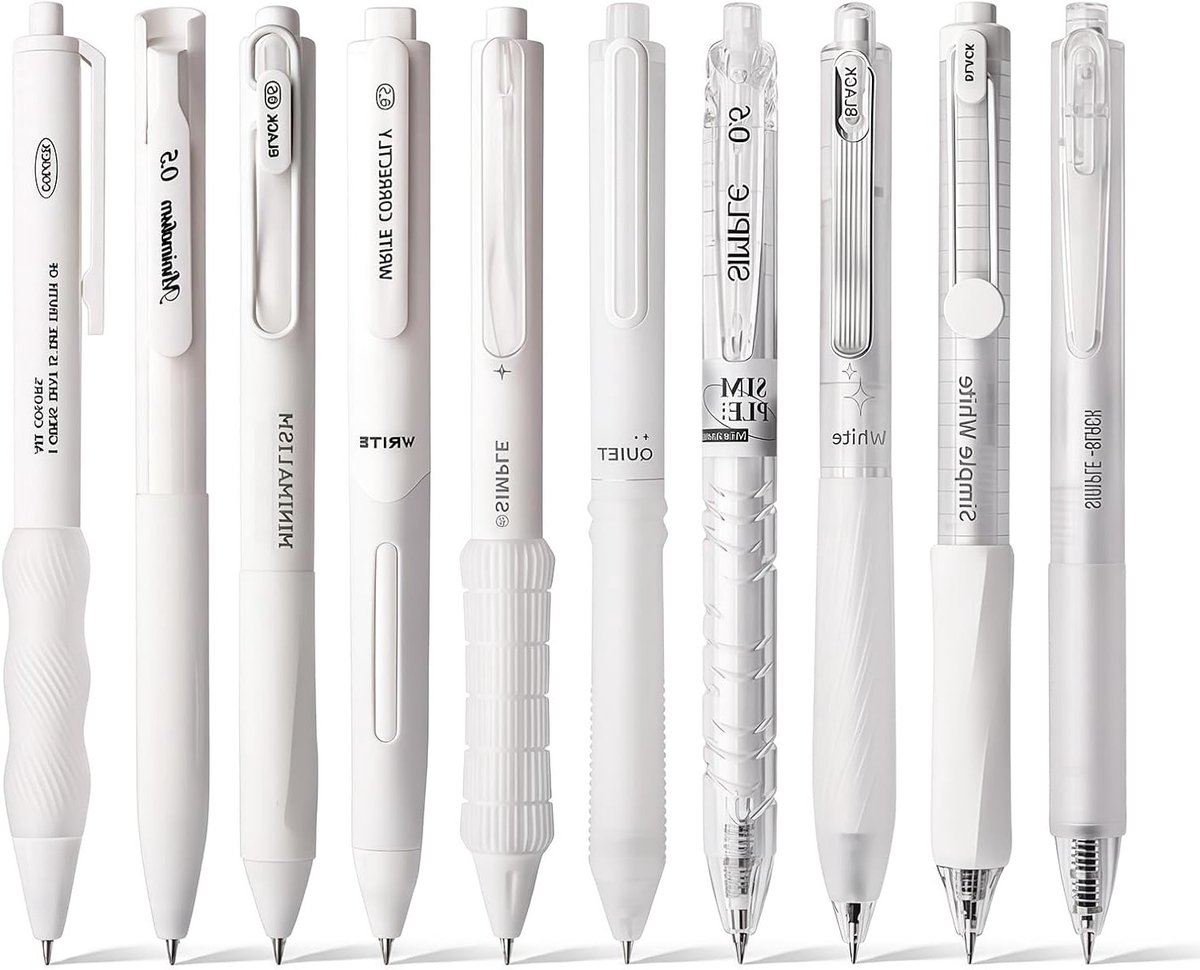 Set van 10 Gele Gelpen met Fijne Punt van 0.5mm voor Schrijven, Journalen en Kantoorgebruik