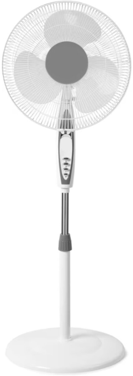 BIXc®- Staande ventilator, 3 standen, bladergrootte 40 cm, instelbare hoogte, 50 W, wit