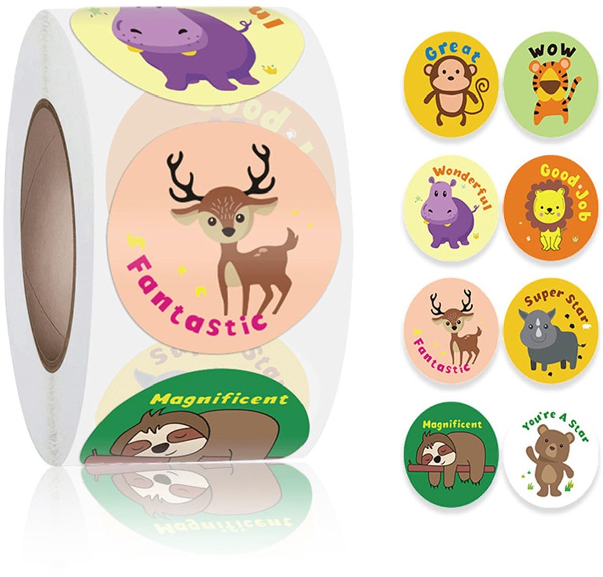 Allecto - Beloningsstickers - Emoticonstickers - Verschillende ontwerpen - 2.5cm - Schoolstickers - Klaslokaal - Zindelijkheidstraining - Motiveren...