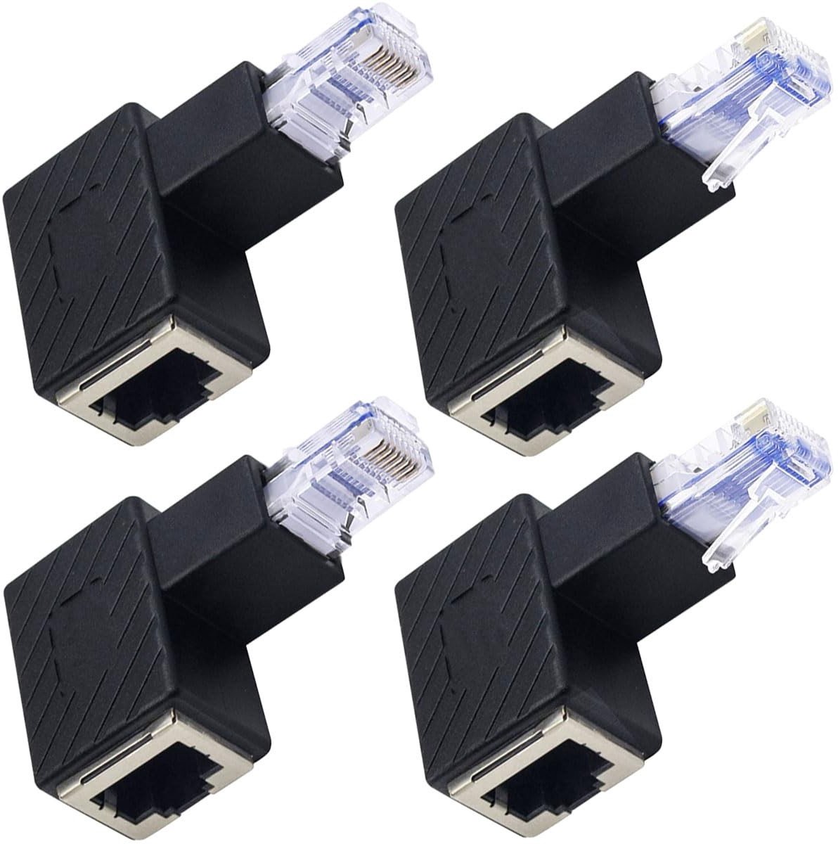 Allecto - RJ45 Ethernet Hoekadapter - 90 Graden - Cat6 LAN Connector - Geschikt voor Computer en Router - Ideaal voor Netwerkverbindingen - Perfect...