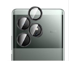 Allecto - cameralensbescherming - Realme GT 6 - dubbele bescherming - zwart - gehard glas - metaal - geschikt voor smartphones - camerabescherming