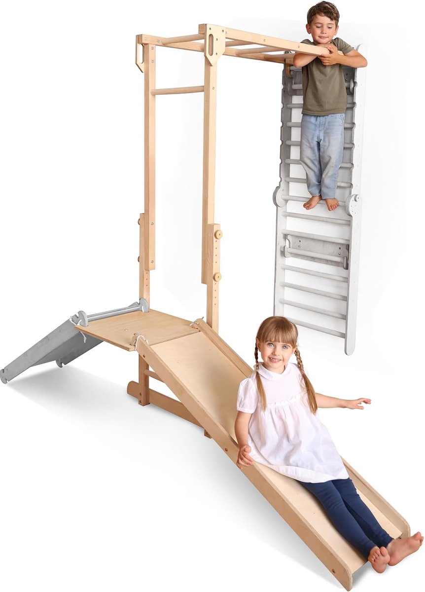 Goodevas Indoor Speeltoestel Uitbreiding voor Zweeds Klimrek – Montessori Klimmodule (Zweeds Klimrek apart verkrijgbaar)