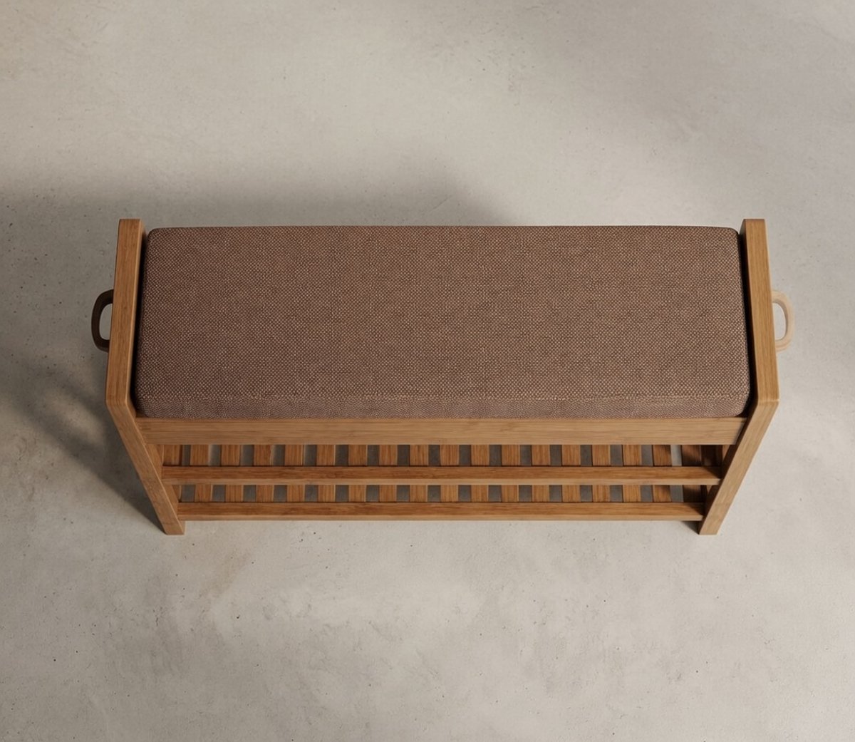 Massief Houten Schoenenbank met Opbergrek – Multifunctioneel Schoenenrek & Zitbank – Duurzame Houten Schoenenkast voor Hal, Slaapkamer & Woonkamer – 60x29x49 cm - Ganeey