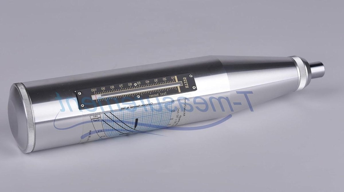 Betonhardheidsmeter - Reboundhamer - Bouwkwaliteit Testen - Volledig Aluminium Behuizing - 54x280mm - Zilver
