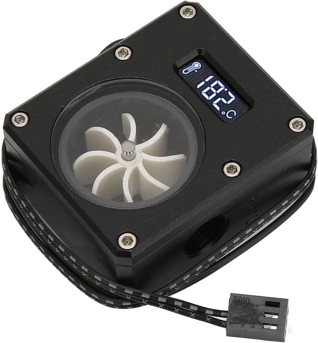 Waterkoeling Meter voor PC met G1/4 Aansluiting, 12V 3-pin Interface, Duurzaam Acryl en RVS Flowmeter voor Snelheidsmeting en Temperatuurcontrole
