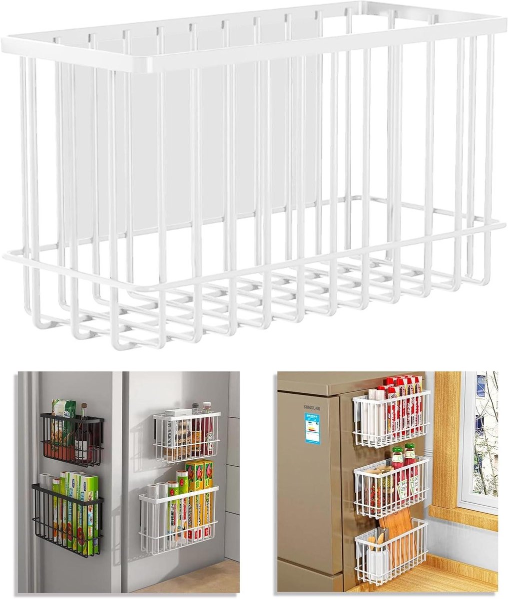 Magnetisch Kruidenrek - Frigo Organizer - Keuken Opbergen - Sterke Magneet - Large - Wit