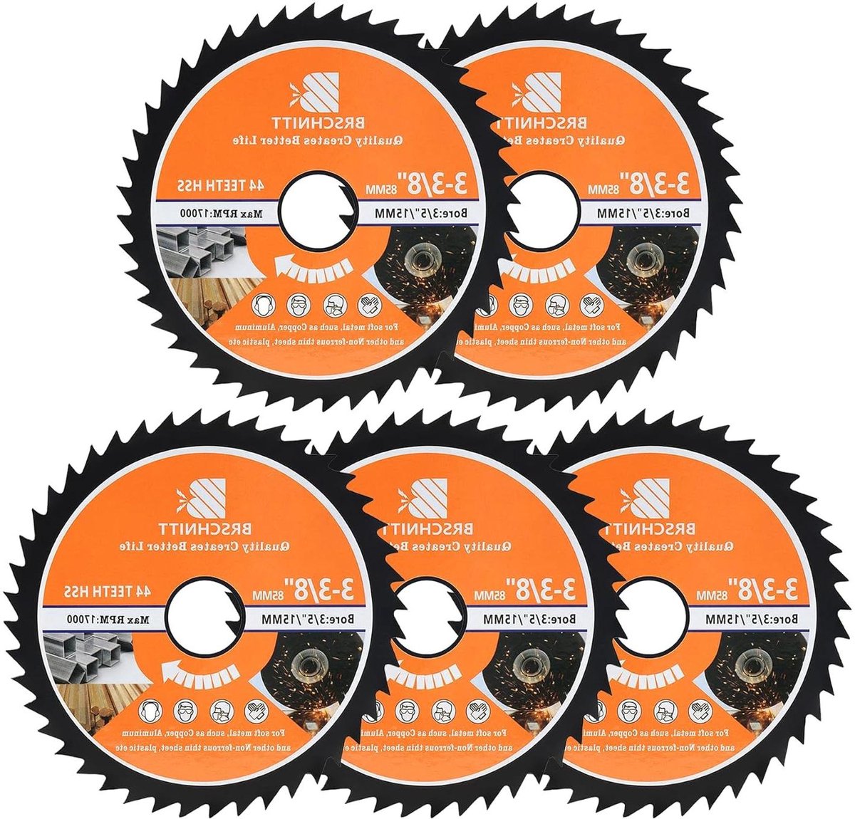 Cirkelzaagblad Set - Zaagbladen Hout Metaal - Materiaal Zagen - 44 Tanden Hardmetaal - 85 mm Diameter - Zilver