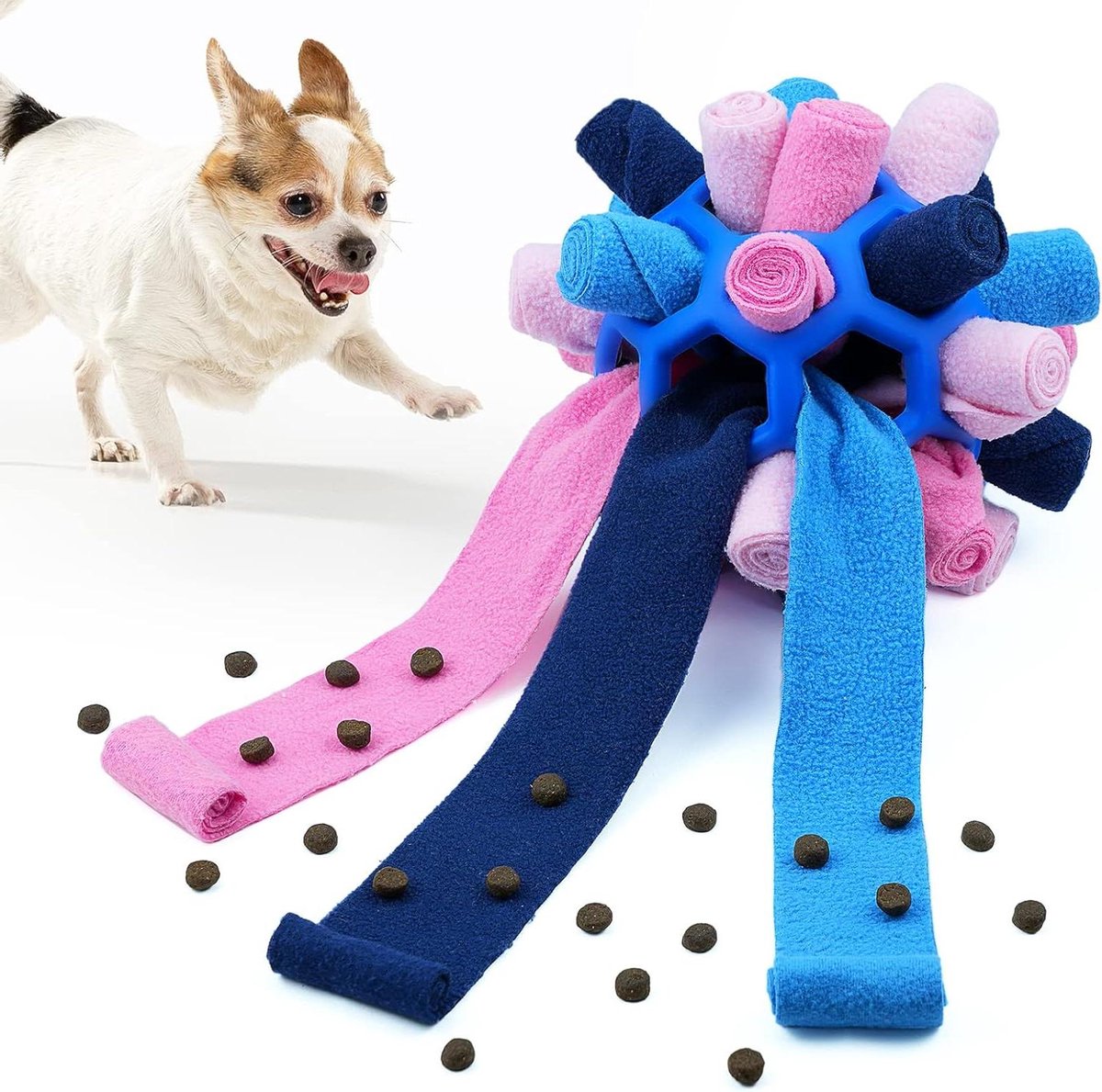 Snuffelbal Hond - Puzzelspeelgoed Hond Slow Feeder - Mentale Stimulatie - Verbeterd Balontwerp - 1 stuk - Blauw