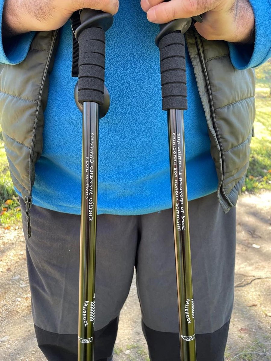 Gepersonaliseerde Wandelstokken - Wandelstokken met Gravure - Buiten Wandelen - Verstelbaar Anti-Shock Systeem - 135 cm - Zwart