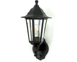 Kwazar Luminaire buitenwandlamp met bewegingsmelder E27 IP44 Zwart - Weerbestendige wandverlichting ERANO.B