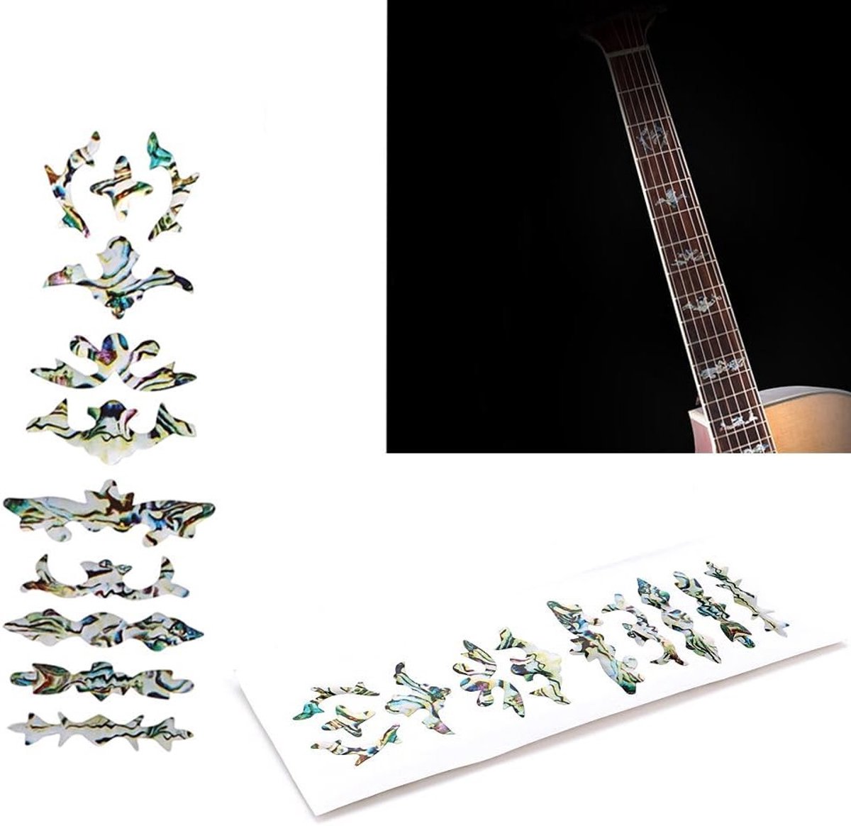 Inlay Stickers voor Vingerbord - Fingerboard Markeringen en Decals voor Elektrische, Akoestische en Klassieke Gitaren, Bas en Ukulele Accessoires