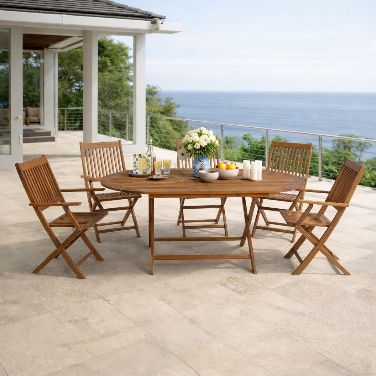 Luxe Poly Rattan Tuinset – Weerbestendig – 160 cm – Industrohome