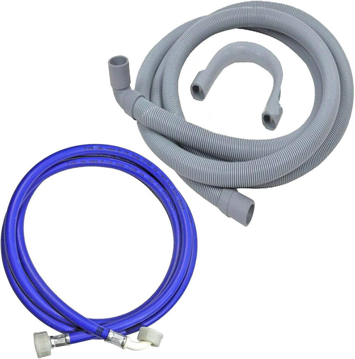 Vaatwasser Slangenset - Waterinlaat Afvoer - Apparaat Onderhoud - Dubbele Slang Kit - 25 Meter - Grijs