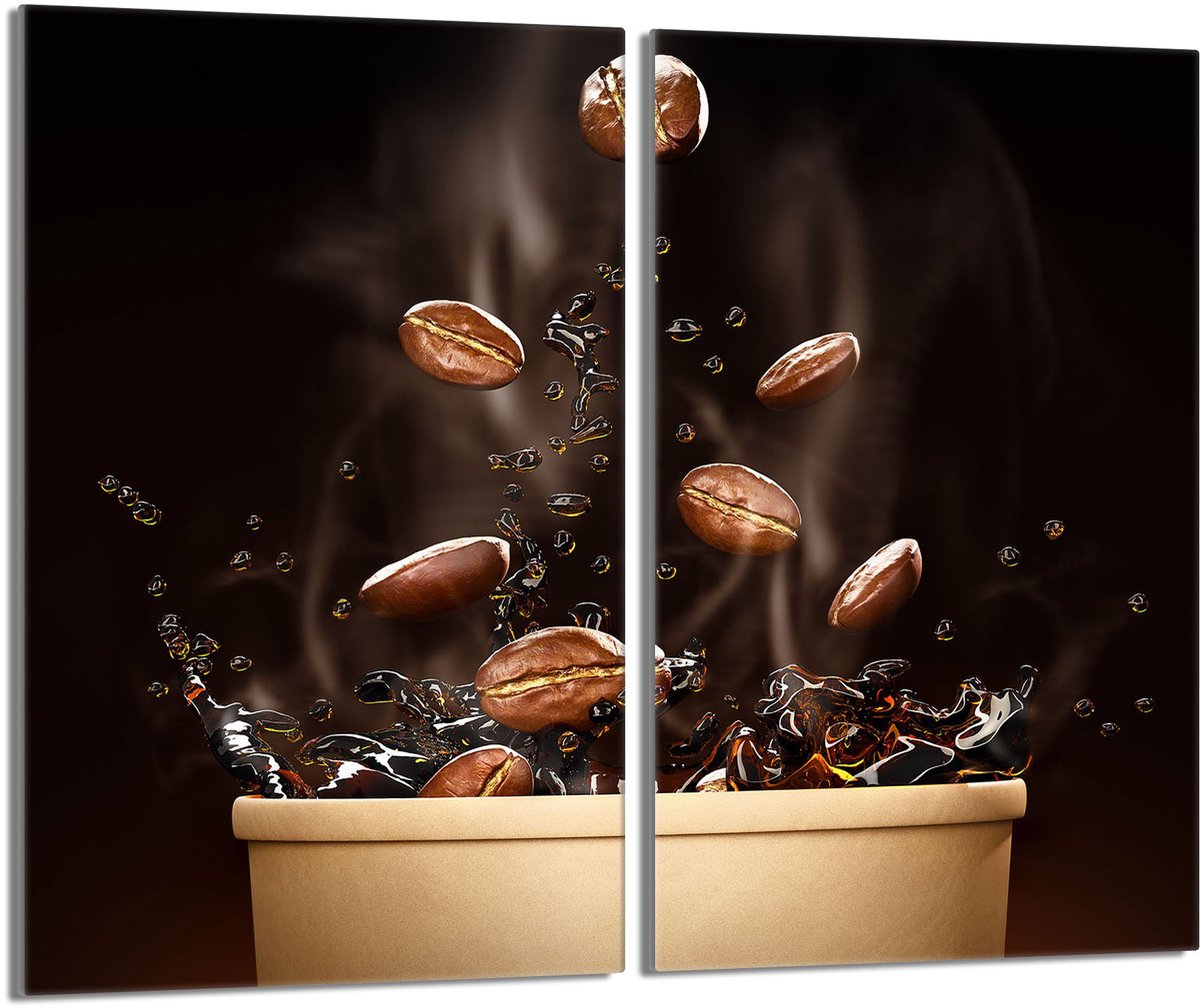TMK ArtDeko Serie - Glazen Beschermplaat voor Kookplaat - 30x52 cm - Koffie