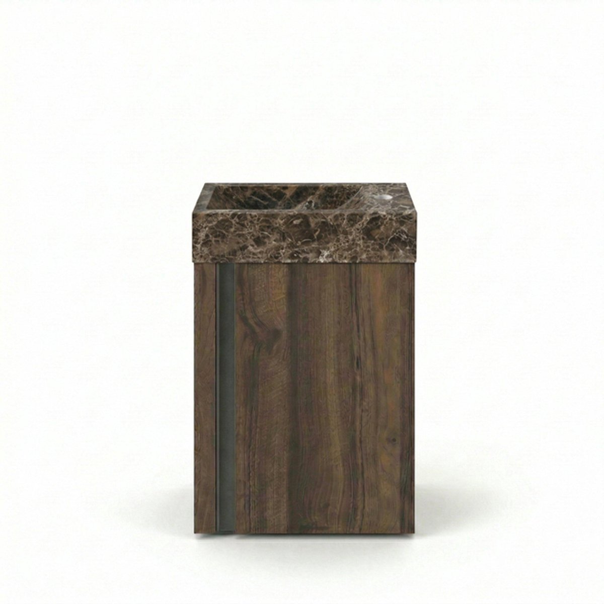 FugaFlow Eccelente Arredo Toiletmeubelset - 40x65cm - 1 deur - 1 kraangat - rechts - fontein dark emporador - noten