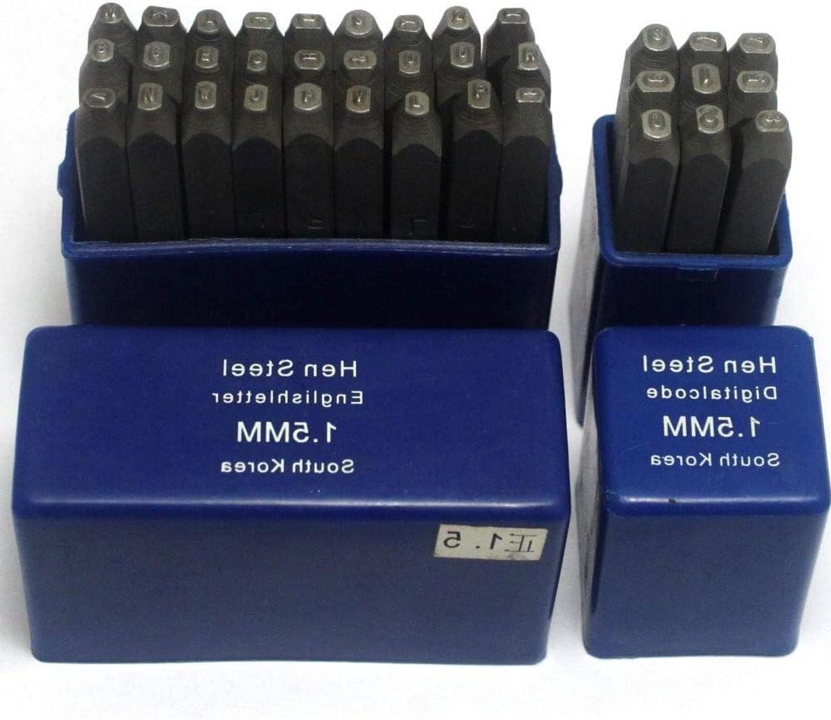 Nummer en letter stempelset - Ponsset metaal - Metaal graveren - Industriële kwaliteit - 1.5 mm - S2 Staal