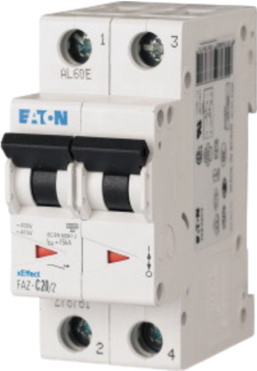 Eaton Vermogenschakelaar (MCB), 1 A, 2p, Karakteristiek: C, 278745