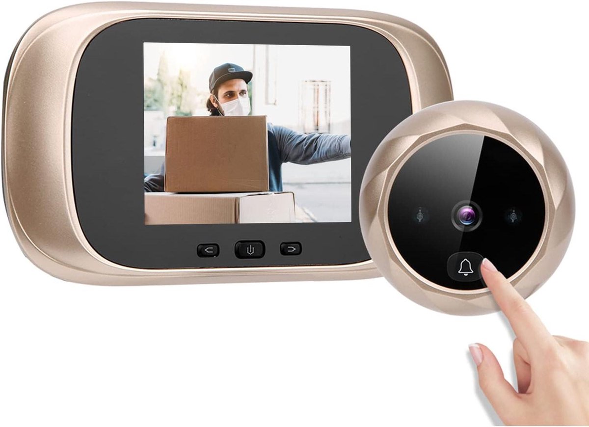 Visuele Deurkijker - Digitale Kijkgaatje Camera - Veiligheid Thuis - Infrarood Nachtzicht - 28 inch LCD - Goud