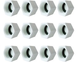 12 Stuks G3/4 BSP Afsluitdoppen met Schroefdraad en Slangwasters voor Waterleiding en Fittingen