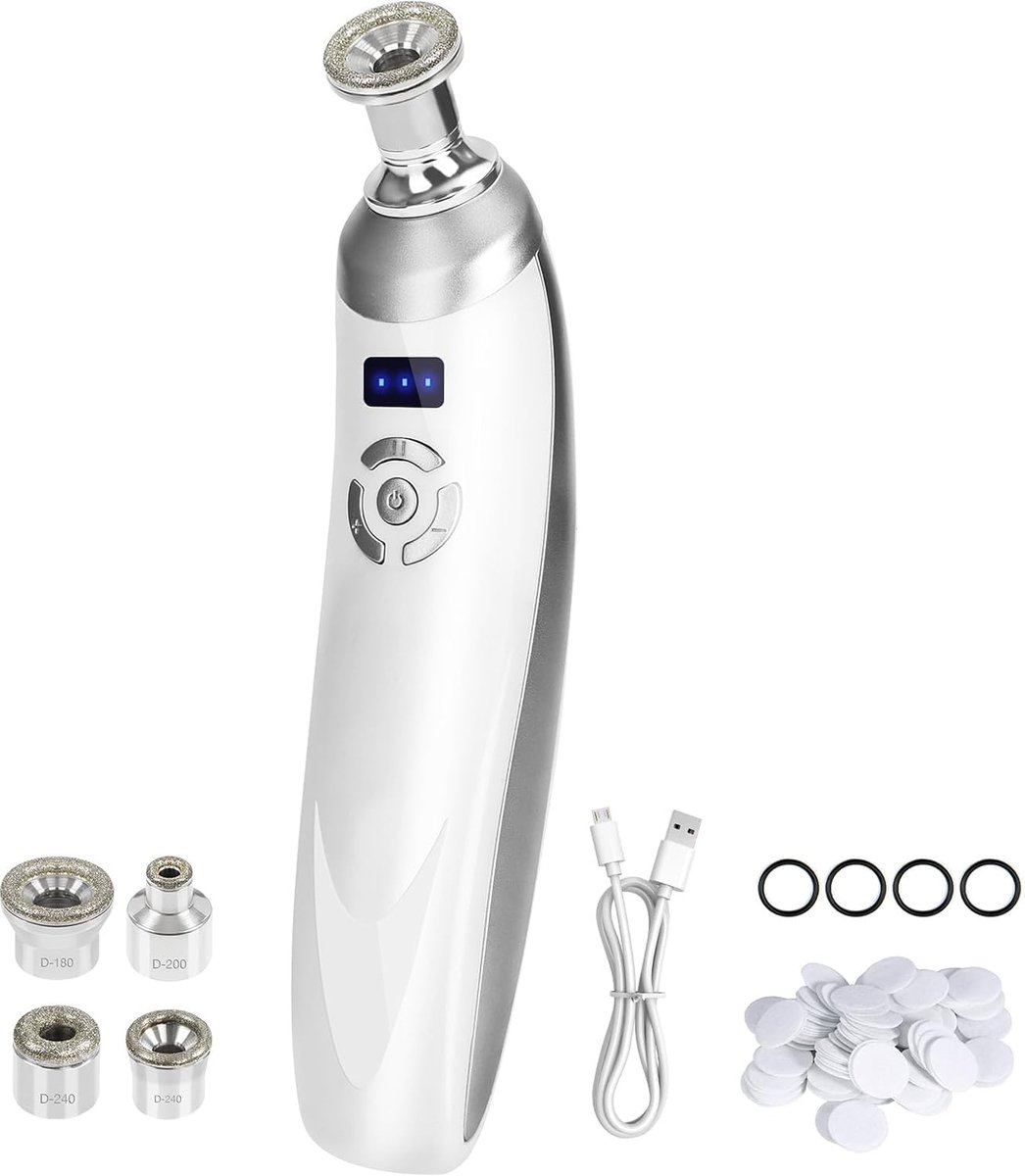 Microdermabrasieapparaat, draagbaar gezichtsmicrodermabrasiekristal, gezichtskit voor het verwijderen van mee-eters, microdermabrasieapparatuur voor mannen en vrouwen voor thuisgebruik.