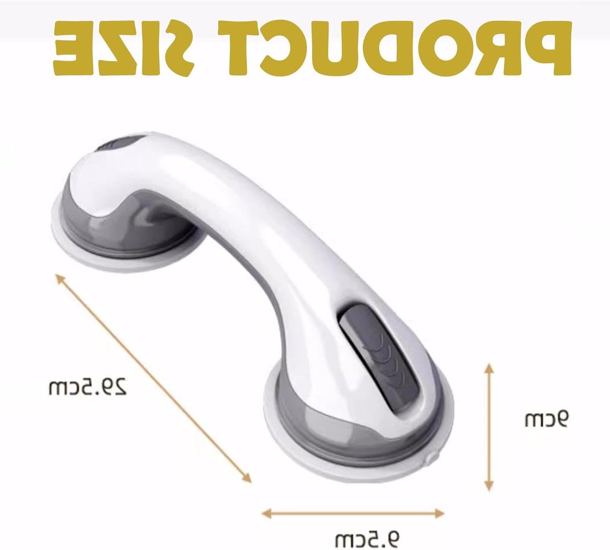 Veiligheidsleuning Douche - Badgreep Zuignap - Veiligheid Thuis - Visuele Veiligheidsindicator - 130 mm Diameter - Wit