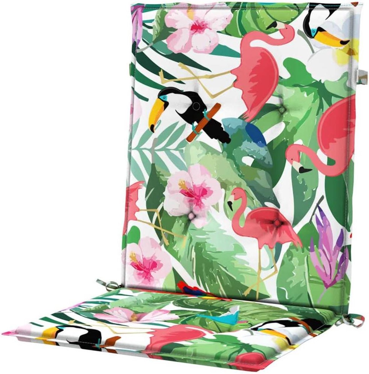 Tuinstoelkussens - Zitkussens lage rug - Buiten Zitten - Waterafstotend polyester - 6 stuks 100x50x4cm - Meerkleurig