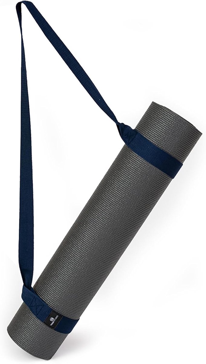 Yogamat Draagriem - Matband Yogamat - Yogamat Dragen - Verstelbare Lussen - 137 cm x 4 cm - Donkerblauw van Yogamat — afbeelding 4