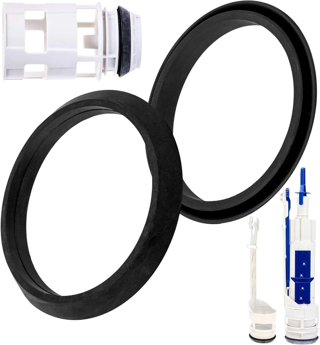 Bassin afdichting - Afdichtring spoelbak - Toilet repareren - Flexibel EPDM materiaal - 67 x 53 x 10 mm - Zwart