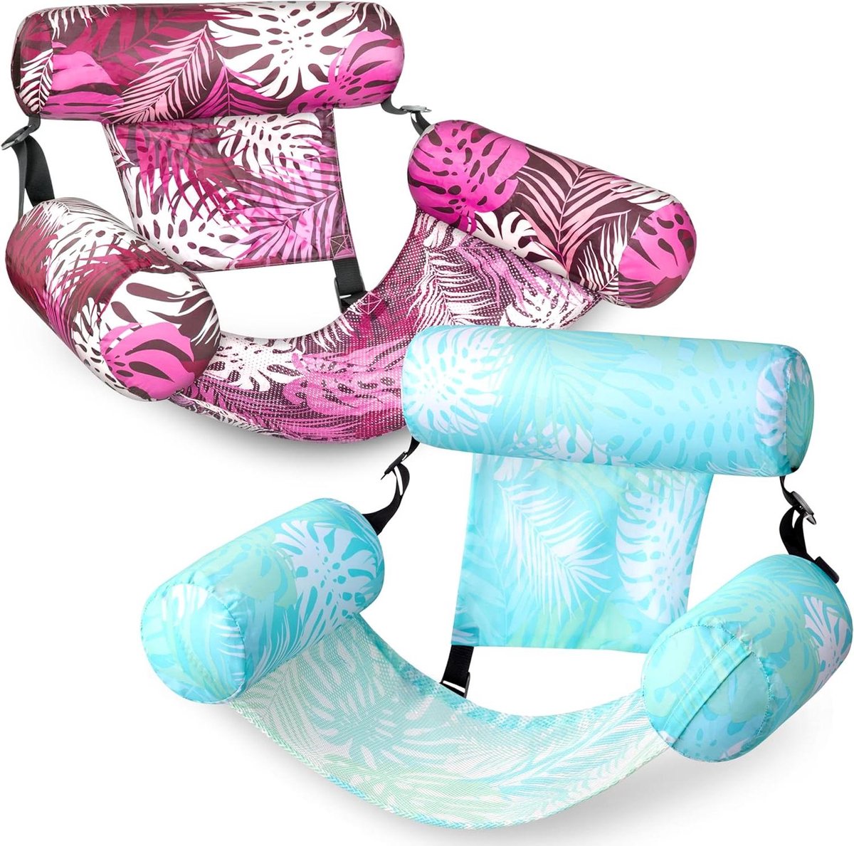 Tropische Hangmat - Dubbele Hangmat - Ontspannen Buiten - Zacht Katoen - 30 x 16 inch - Cyaan Roze