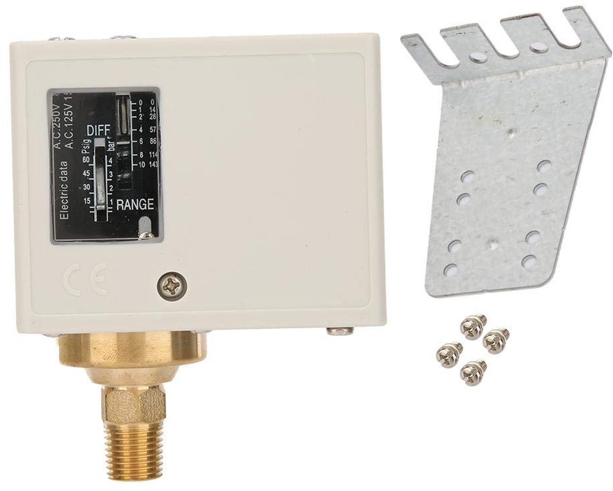 Allecto - Elektronische drukregelschakelaar - Drukschakelaar voor luchtcompressor - Betrouwbaar en nauwkeurig - Compact formaat - Drukregelaar voor...