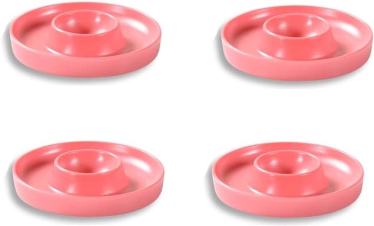 Eierdopjes - Eierhouders - Ontbijt Serveren - Verhoogde Rand - 4 stuks - Roze