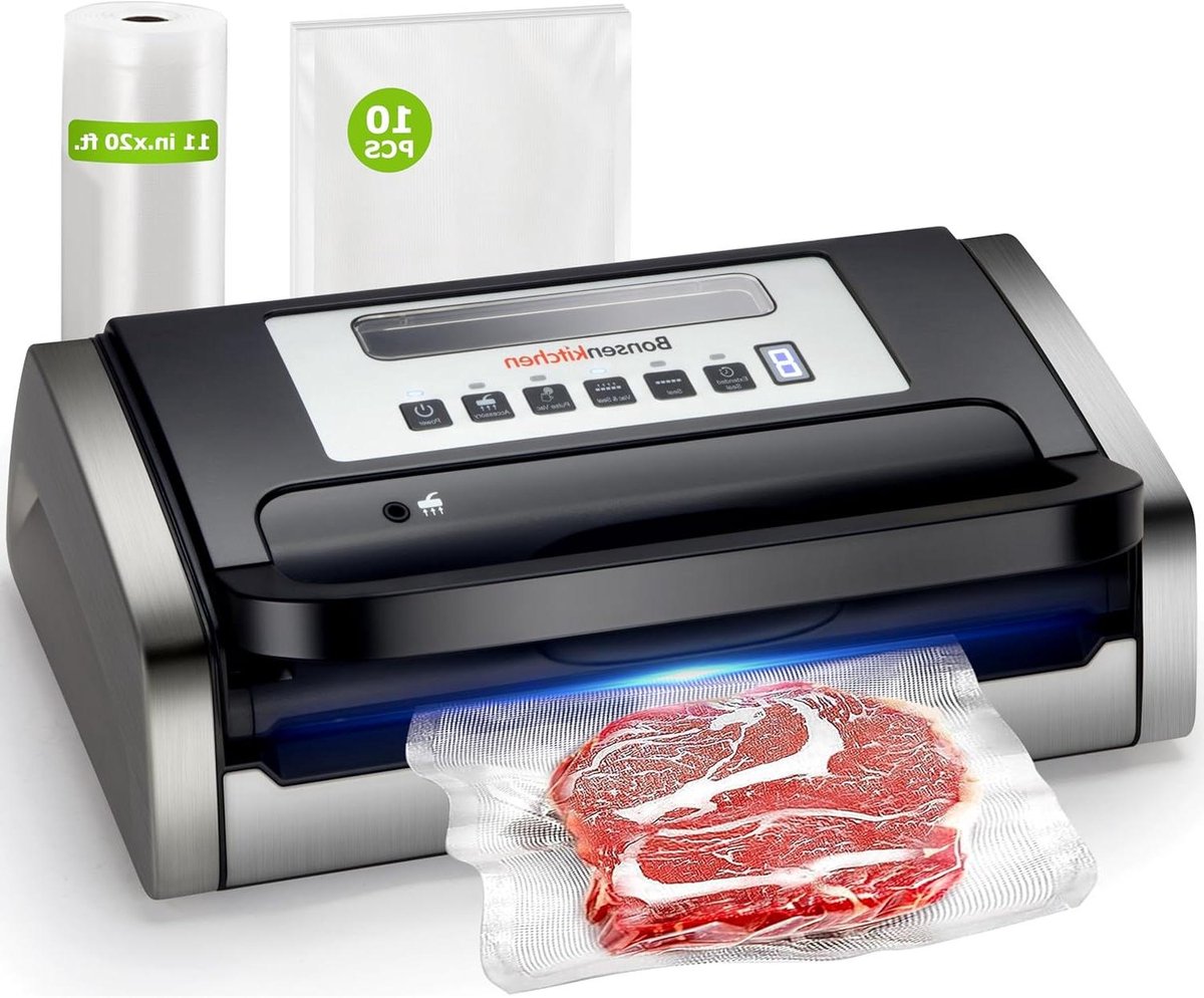 Vacuümsealer - Voedselsealer - Voedsel bewaren - Krachtige zuigkracht - 30 cm breed - Zilverkleurig