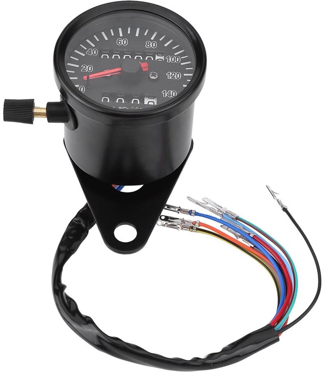 aladdien - Motorcycle Speedometer - Odometer - Hoge nauwkeurigheid en gevoeligheid - Zwart - Motorfiets meter - Geschikt voor alle motorfietsen - 60mm