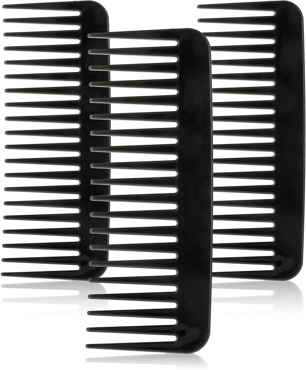 Haarkammen Set - Krul en grove kam - Dagelijkse haarstyling - Antistatische werking - 3 stuks - Zwart