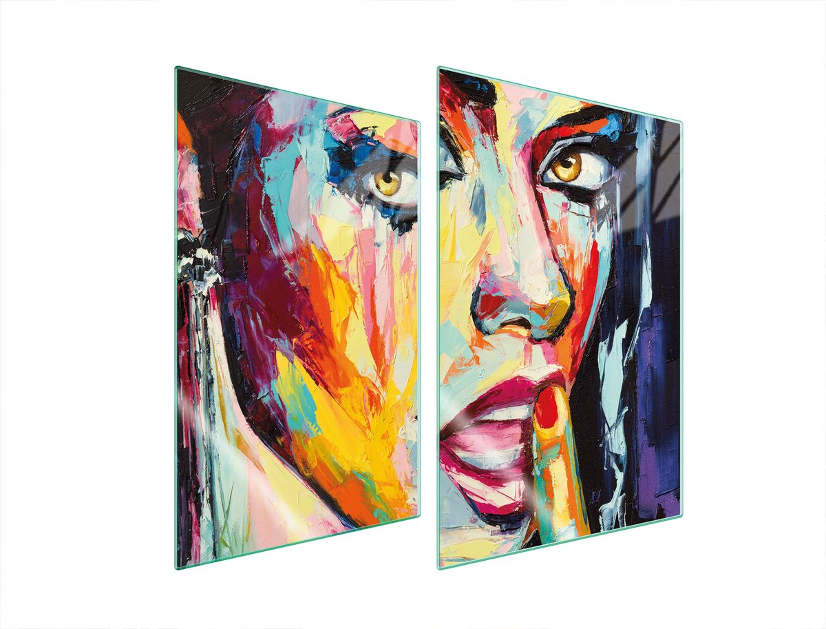 TMK ArtDeko Serie - Glazen Beschermplaat - 2x 35x52 cm - Multifuntioneel - Veilig